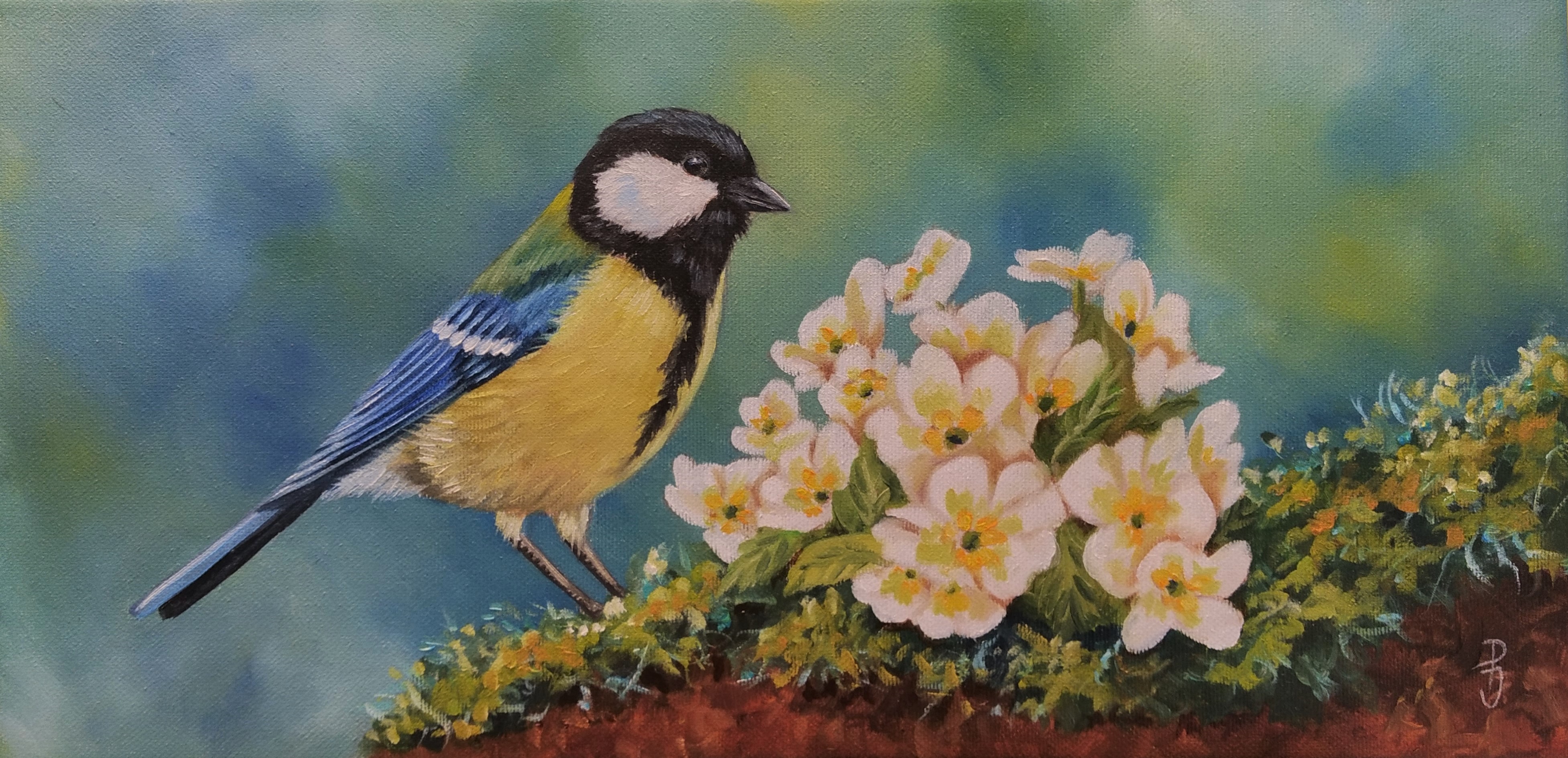 schilderij koolmees vogel