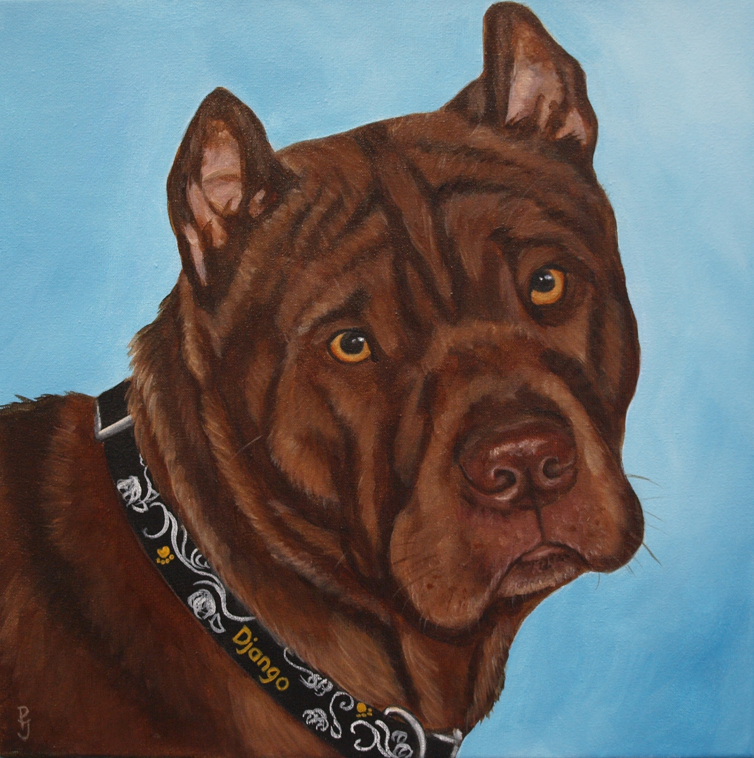 schilderij sharpei opdracht hond