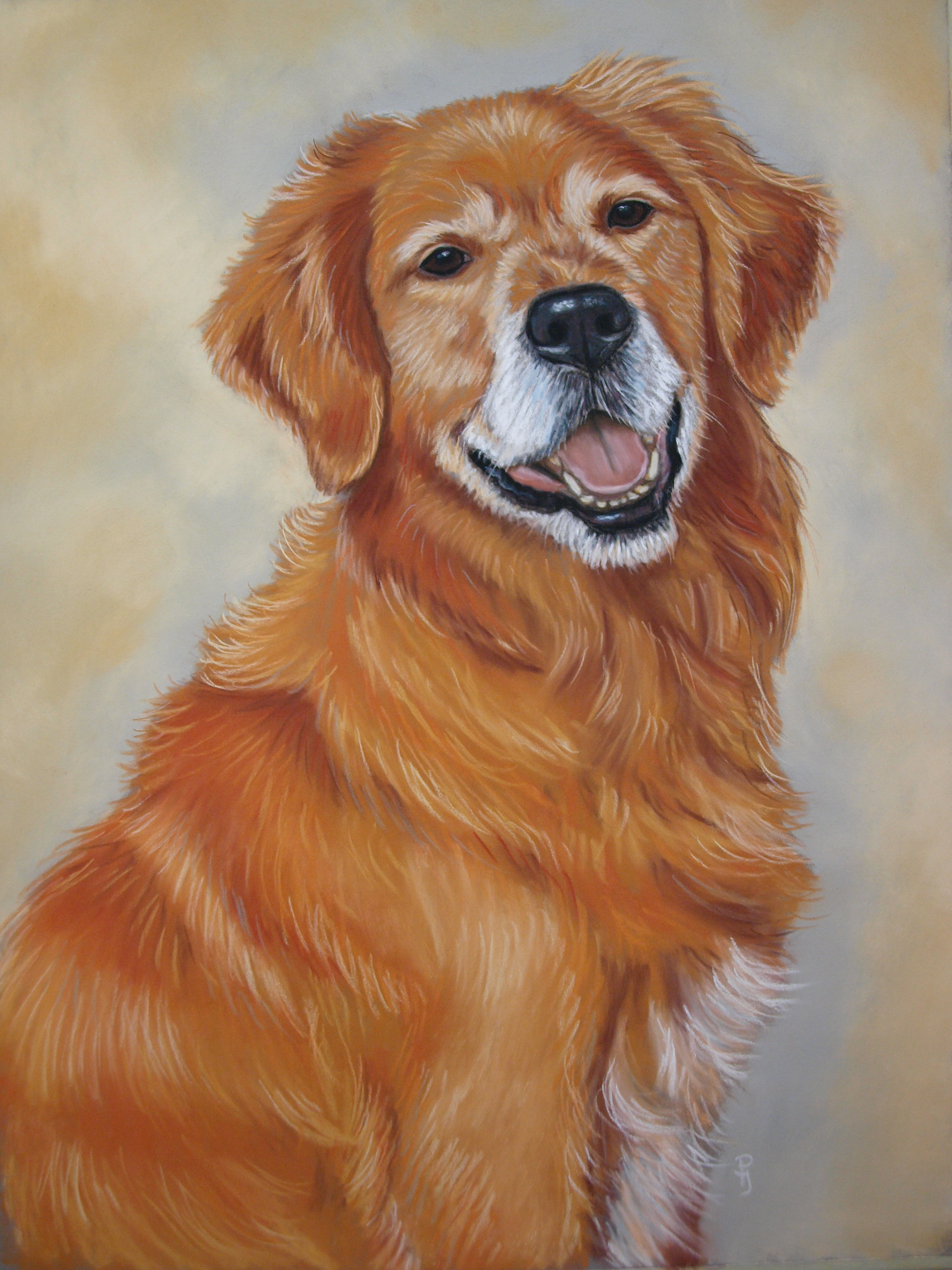 schilderij golden retriever opdracht hond