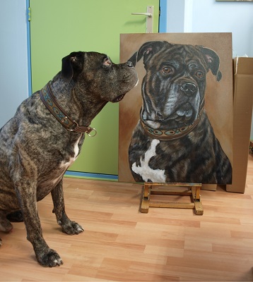 schilderij hond in opdracht hondenschilderij